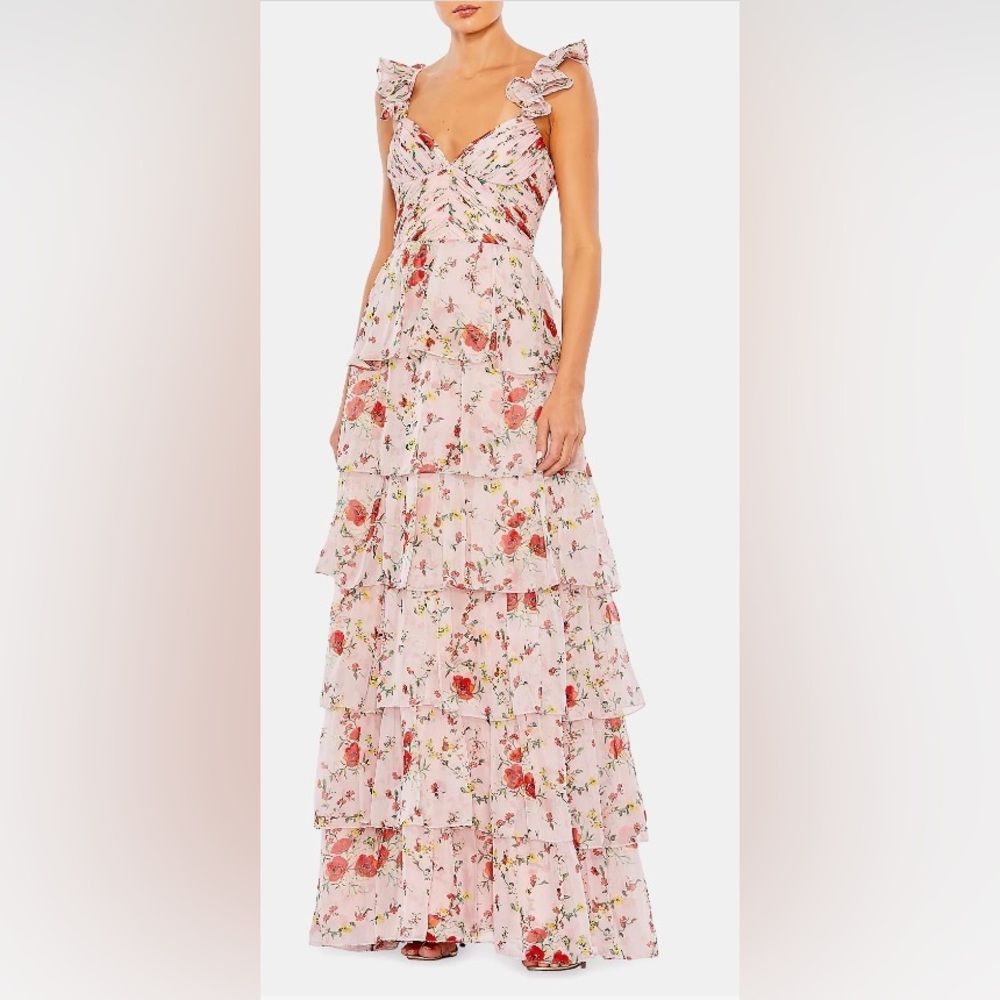 Mac Duggal Floral Tiered Gown Size 4 (tailored to be a size 2)